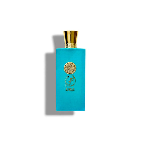 Nusuk Ajwaa Turquoise EDP 100 ml turquoise perfume bottle