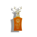 Lattafa Al Noble Wazeer EDP 100 ml orange perfume bottle with deer cap