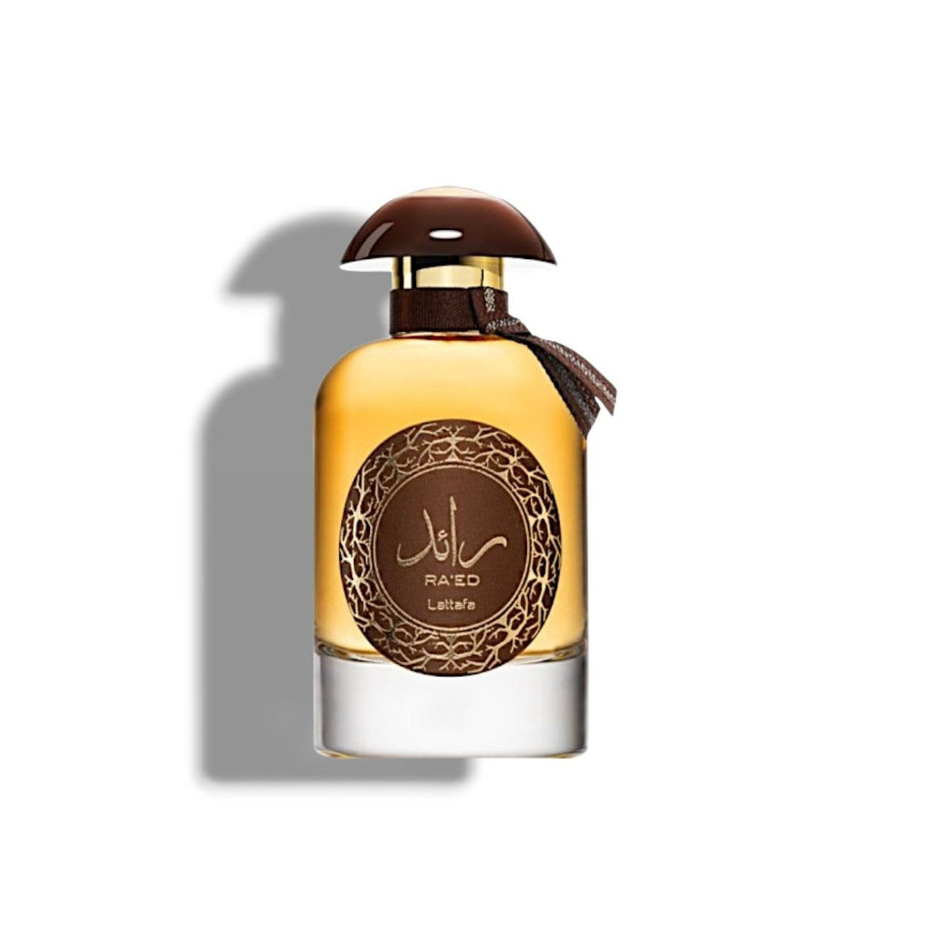 Lattafa Ra'ed Oud EDP 100 ml perfume bottle with floral and spice notes