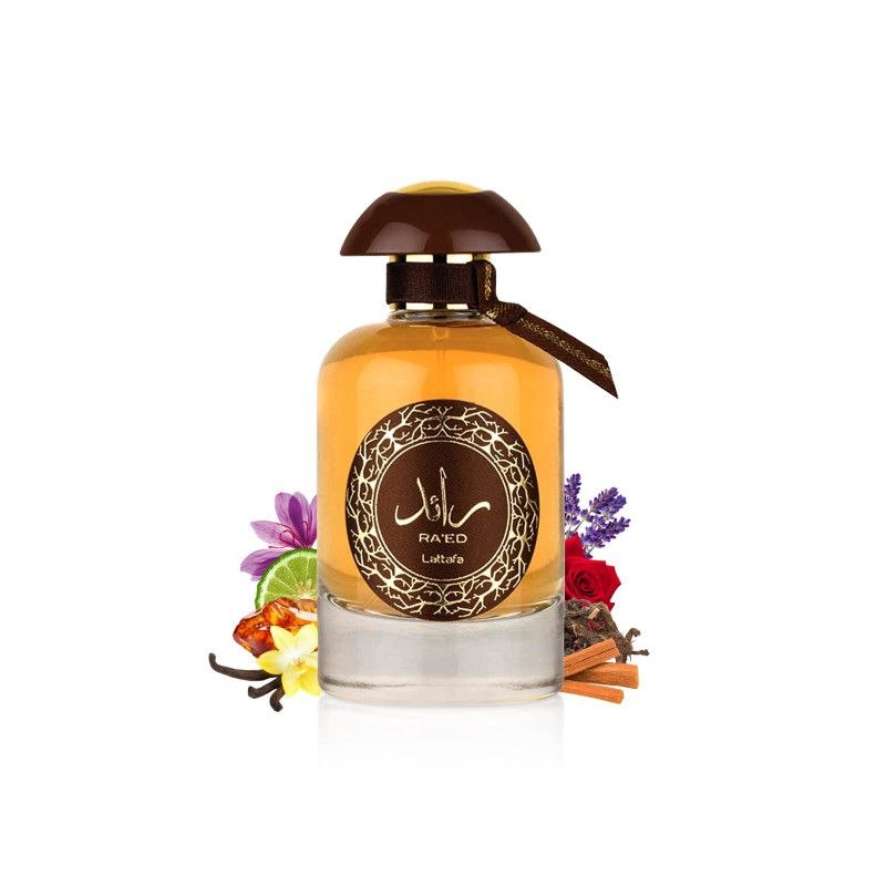 Lattafa Ra'ed Oud EDP 100 ml amber perfume bottle