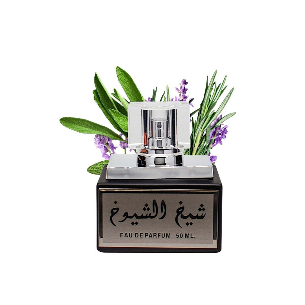 Lattafa Sheikh Al Shuyukh EDP 50 ml black and silver perfume bottle