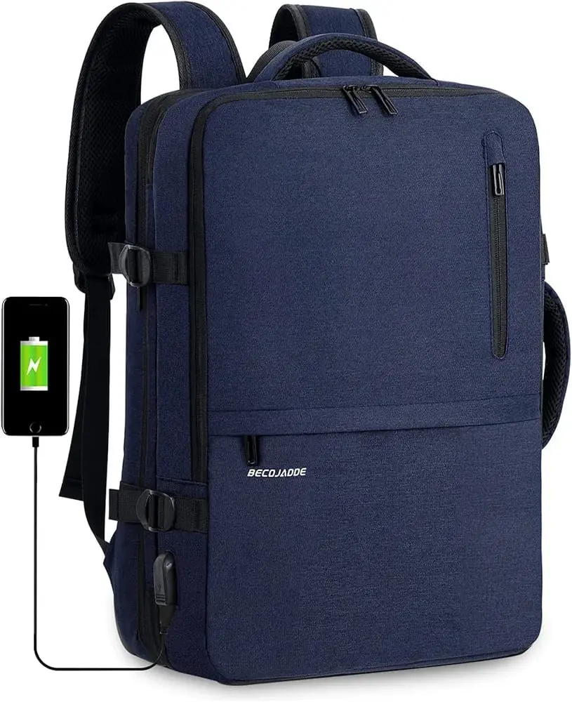 للسفر ، حقيبة ظهر قابلة للتوسيع حقيبة ظهر للرجال والنساء 17 بوصةحقيبة ظهر